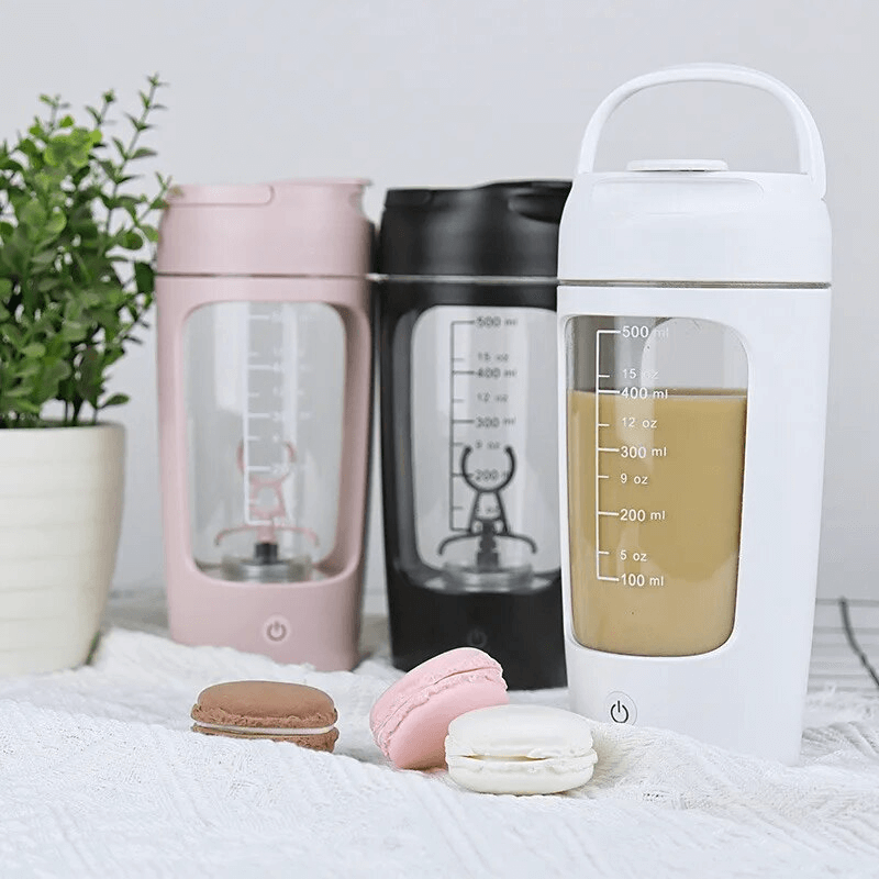 USB Elektrisk Proteinshakerflaska - 650 ml | Inbyggd Pulverförvaring | Sport & Träning Mixer