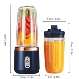 Bärbar Mini Elektrisk Juicepress - 300ml Fruktmixer med 6 Blad | USB-Uppladdningsbar Smoothiemaskin för Resor, Sport & Kontor