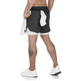 Herr 2-i-1 Snabbtorkande Sportshorts - Dubbellager Fitness, Träning, Jogging, Innerbyxa