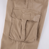 Dambyxor Capris Vintage Cargo Byxor Hög Midja Breda Ben Jeans Baggy Casual Mode Med Många Fickor