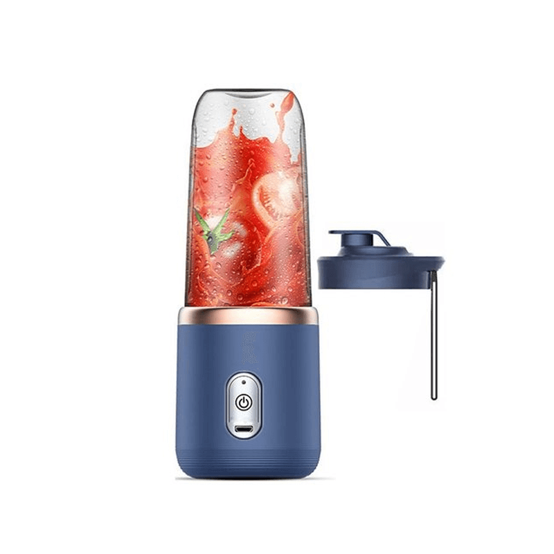 Bärbar Mini Elektrisk Juicepress - 300ml Fruktmixer med 6 Blad | USB-Uppladdningsbar Smoothiemaskin för Resor, Sport & Kontor