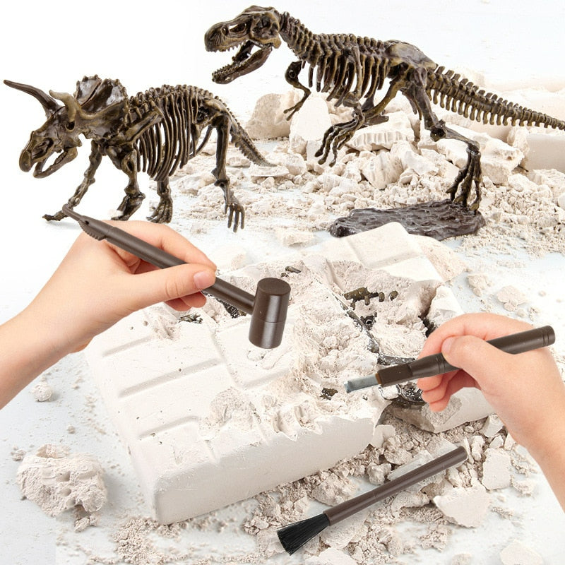 Dinosauriefossil Grävkit för Barn - Arkeologisk Utgrävning och Montering av Dinosaurieskelett, Lärande Do-It-Yourself