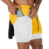 Herr 2-i-1 Snabbtorkande Sportshorts - Dubbellager Fitness, Träning, Jogging, Innerbyxa