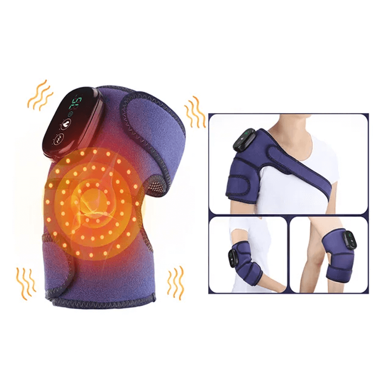 Elektrisk Knämassagerare med Värme och Vibration, Fysioterapi för Knä, Axel och Armbåge, Lindring av Reumatisk Smärta