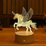 3D LED Nattlampa - Akrylplatta Bordslampa Figurer USB Lasergraverad