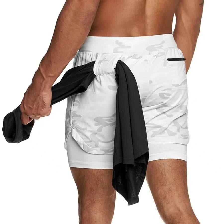 Herr 2-i-1 Snabbtorkande Sportshorts - Dubbellager Fitness, Träning, Jogging, Innerbyxa