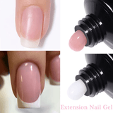 15 ml Rosa Nagelförlängningsgel - Poly Gel Kit med Borste & Mallar | Snabbtorkande UV LED Bygg-gel för Nybörjare & Proffs