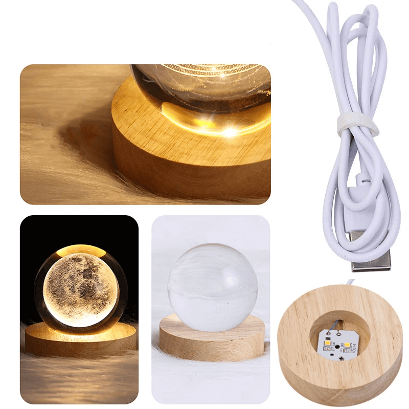 Kristallkula Galax USB Nattlampa 3D USB Bordslampa Universum