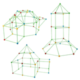 DIY 3D Lekhus Byggsats | Utbildande Present med Pinnar, Kreativt Set för Inomhus- och Utomhusaktiviteter