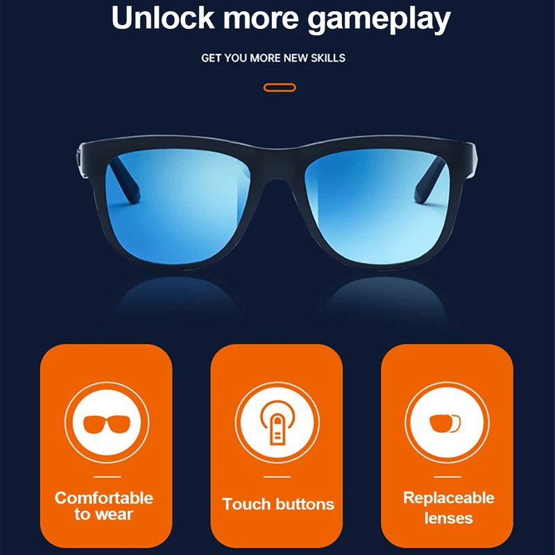 Smarta Bluetooth-glasögon med Polariserade Linser, Inbyggd Mikrofon och Högtalare