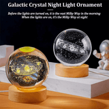 Kristallkula Galax USB Nattlampa 3D USB Bordslampa Universum