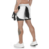 Herr 2-i-1 Snabbtorkande Sportshorts - Dubbellager Fitness, Träning, Jogging, Innerbyxa